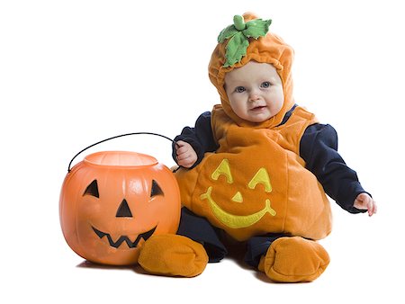 simsearch:614-02985024,k - Nahaufnahme der ein Babymädchen in Halloween-Kostüm und auf dem Boden sitzend Stockbilder - Premium RF Lizenzfrei, Bildnummer: 640-01350202