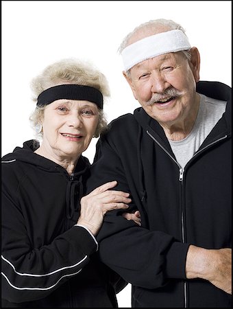 simsearch:640-01358490,k - Senior couple in track suits Stock Photo - Premium Royalty-Free, Code: 640-01350365