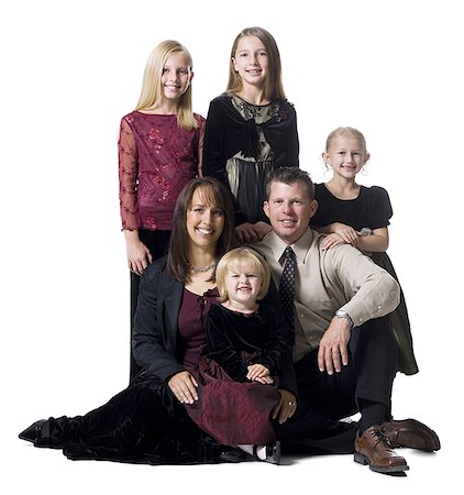 simsearch:640-02764877,k - Family portrait of parents and daughters Stock Photo - Premium Royalty-Free, Code: 640-01350990