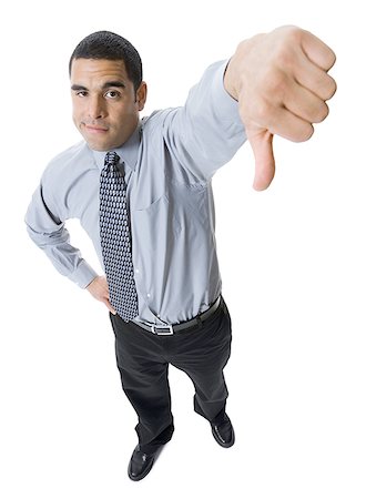 simsearch:640-01361111,k - High angle view of a mid adult man showing thumbs down Foto de stock - Royalty Free Premium, Número: 640-01351104