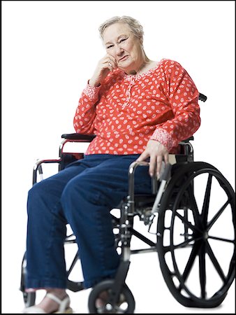 Vieille dame en fauteuil roulant Photographie de stock - Premium Libres de Droits, Code: 640-01351459