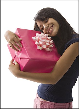 simsearch:640-03255699,k - Teenage girl with gift Foto de stock - Sin royalties Premium, Código: 640-01351620