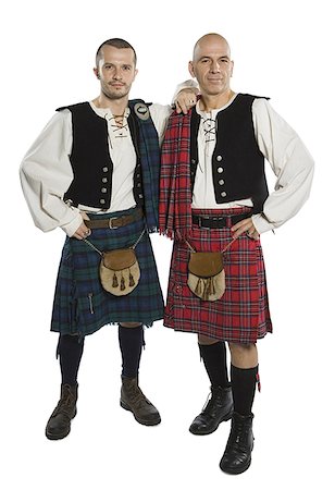 schottenrock - Porträt zweier Männer tragen traditionelle Kostüme Stockbilder - Premium RF Lizenzfrei, Bildnummer: 640-01353141