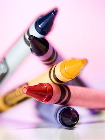 Close-up of crayons Stock Photo - Premium Royalty-Free, Code: 640-01353975