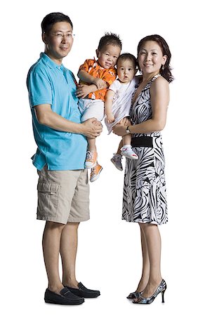 simsearch:640-02764877,k - Asian parents with young boy and baby daughter Stock Photo - Premium Royalty-Free, Code: 640-01364027