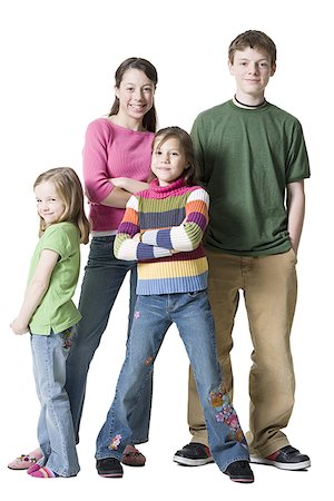 side profile jeans for girls - Portrait of a boy and his sisters Stock Photo - Premium Royalty-Free, Code: 640-01364413