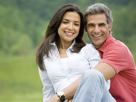 face close up dress shirts - Portrait of a man and a woman smiling Stock Photo - Premium Royalty-Free, Code: 640-01364495