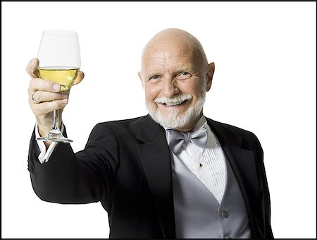 Portrait d'un homme senior tenant un verre de vin Photographie de stock - Premium Libres de Droits, Code: 640-01364517