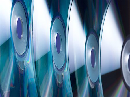 simsearch:614-06897707,k - Close-up of a row of CD's Stock Photo - Premium Royalty-Free, Code: 640-01364777