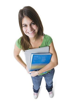 simsearch:640-01360910,k - Portrait of a teenage girl holding notebooks and smiling Stock Photo - Premium Royalty-Free, Code: 640-01365100