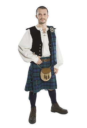 schottenrock - Porträt eines Mitte Erwachsenen Mannes tragen eine Tracht Stockbilder - Premium RF Lizenzfrei, Bildnummer: 640-01365593