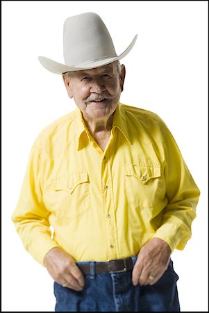 photos of cowboy mustaches - Older man in western clothing Stock Photo - Premium Royalty-Free, Code: 640-01365721