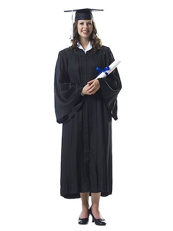 Female student graduate holding diploma Foto de stock - Sin royalties Premium, Código: 640-01366017