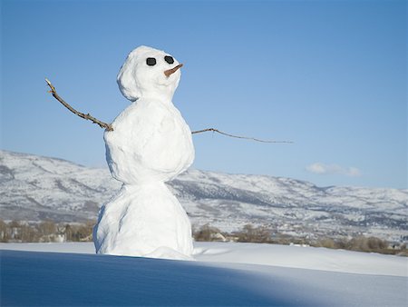 Close-up of a snowman on a hill Stock Photo - Premium Royalty-Free, Code: 640-01366521
