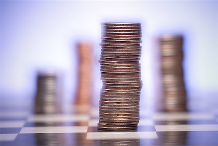 Close-up of a stack of coins Foto de stock - Royalty Free Premium, Número: 640-01360987