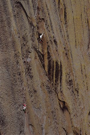 simsearch:640-01361581,k - High angle view of a person rock climbing Fotografie stock - Premium Royalty-Free, Codice: 640-01361171