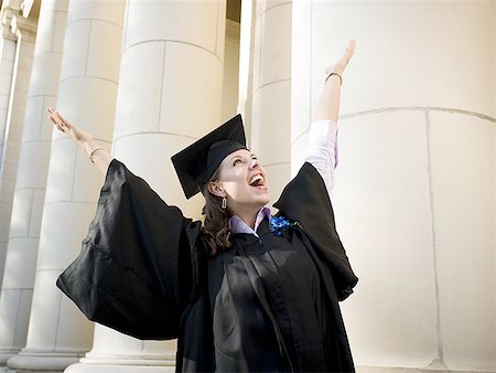 Female student celebrating graduation Stock Photo - Premium Royalty-Free, Code: 640-01361866