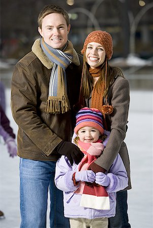 simsearch:640-02772458,k - Man and woman with little girl outdoors in winter Stock Photo - Premium Royalty-Free, Code: 640-01361999