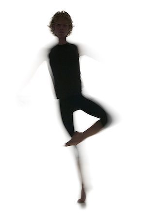 simsearch:640-03257477,k - Silhouette of a young man performing ballet Fotografie stock - Premium Royalty-Free, Codice: 640-01362958