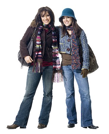 simsearch:640-01363885,k - Zwei Frauen im Wintermäntel lächelnd Stockbilder - Premium RF Lizenzfrei, Bildnummer: 640-01363128