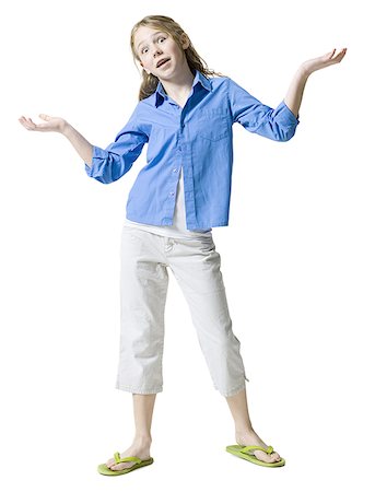 flipflops girl - Portrait of a girl gesturing Stock Photo - Premium Royalty-Free, Code: 640-01363330