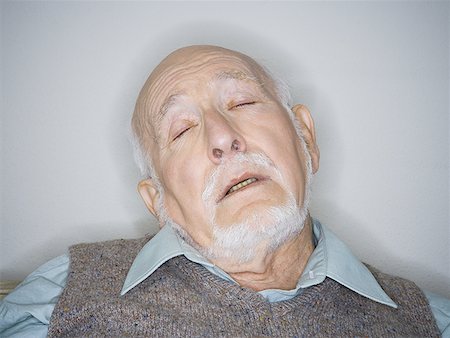 Close-up of a senior man sleeping Stock Photo - Premium Royalty-Free, Code: 640-01363531