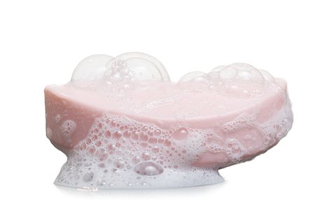 Bar of soap with suds Foto de stock - Sin royalties Premium, Código: 640-01458615