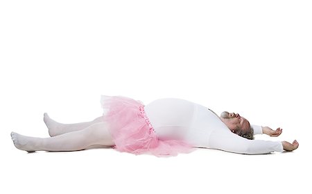 fat man ballerina photo - Obese man in tutu lying down Stock Photo - Premium Royalty-Free, Code: 640-01458724