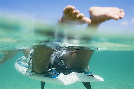 surfer underwater - Man in water with surfboard Stock Photo - Premium Royalty-Free, Code: 640-01458956