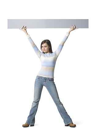 simsearch:640-01355807,k - Woman holding blank sign Stock Photo - Premium Royalty-Free, Code: 640-01540398