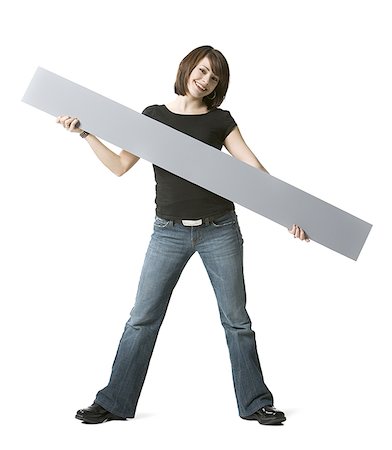 simsearch:640-01355807,k - Girl holding blank sign Stock Photo - Premium Royalty-Free, Code: 640-01540392