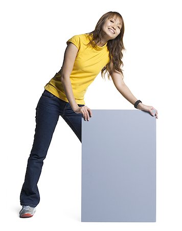 simsearch:640-01355807,k - Woman holding blank sign Stock Photo - Premium Royalty-Free, Code: 640-01540410