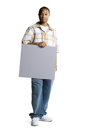 simsearch:640-01355807,k - Man holding blank sign Stock Photo - Premium Royalty-Free, Code: 640-01540412