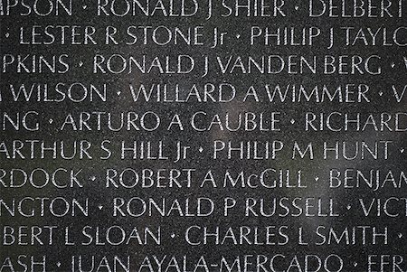 Vietnam Veterans Memorial closeup Photographie de stock - Premium Libres de Droits, Code: 640-01575192