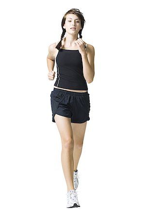 power walking - Teenage girl jogging Foto de stock - Sin royalties Premium, Código: 640-01645731