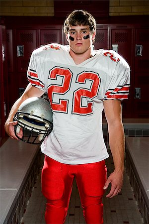 football locker room photography - High School football player. Stock Photo - Premium Royalty-Free, Code: 640-02656192