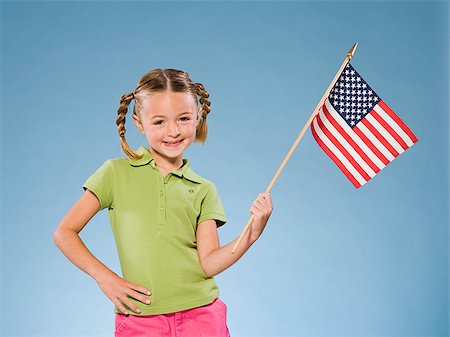 Child with American flag. Stock Photo - Premium Royalty-Free, Code: 640-02656247