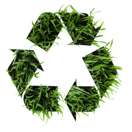 Recycling symbol with grass growing in it. Stock Photo - Premium Royalty-Free, Code: 640-02657000