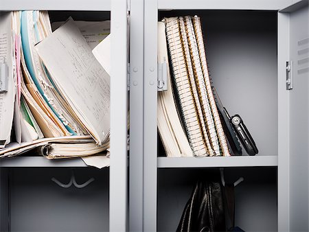 Contents of high school lockers. Stock Photo - Premium Royalty-Free, Code: 640-02657059