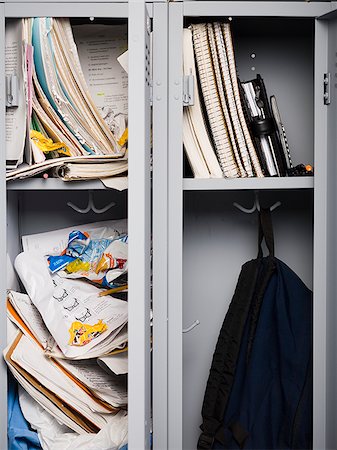 Contents of high school lockers. Stock Photo - Premium Royalty-Free, Code: 640-02657060