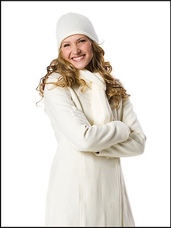 simsearch:640-02655752,k - young woman in a white overcoat. Stock Photo - Premium Royalty-Free, Code: 640-02657236