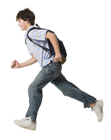 Kid running cheap with backpack