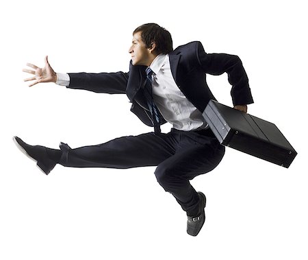 homme d'affaires sautant en l'air Photographie de stock - Premium Libres de Droits, Code: 640-02657719
