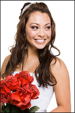 simsearch:640-02777822,k - bride with flowers Foto de stock - Sin royalties Premium, Código: 640-02657915