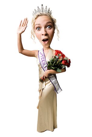 caricature of pageant winner Fotografie stock - Premium Royalty-Free, Codice: 640-02657937