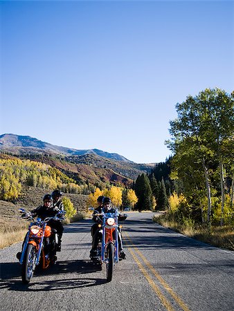 two couples on motorcycles Stock Photo - Premium Royalty-Free, Code: 640-02658165