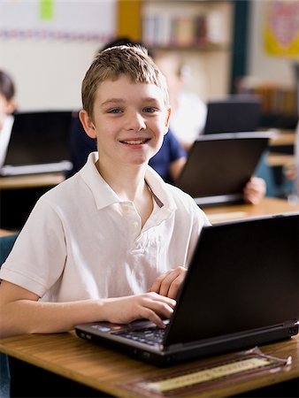 simsearch:640-02658499,k - boy with laptop at school Stock Photo - Premium Royalty-Free, Code: 640-02658660