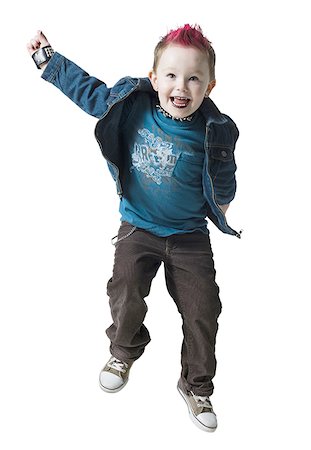 people hair punk - little boy in a jean jacket Stock Photo - Premium Royalty-Free, Code: 640-02658860