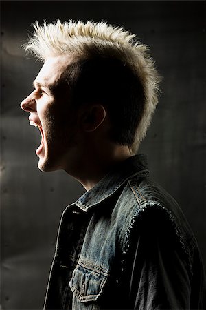 rock and roll - man with a mohawk Stock Photo - Premium Royalty-Free, Code: 640-02659029