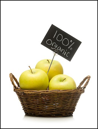 organic apples in a basket Foto de stock - Sin royalties Premium, Código: 640-02659071